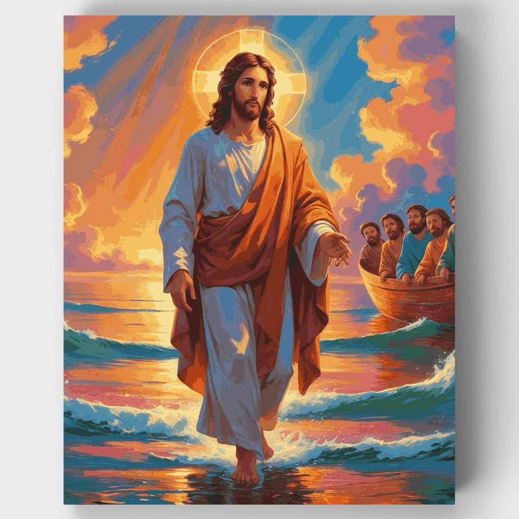 Jesús caminando sobre el agua - Kit de pintura por números — Estándar
