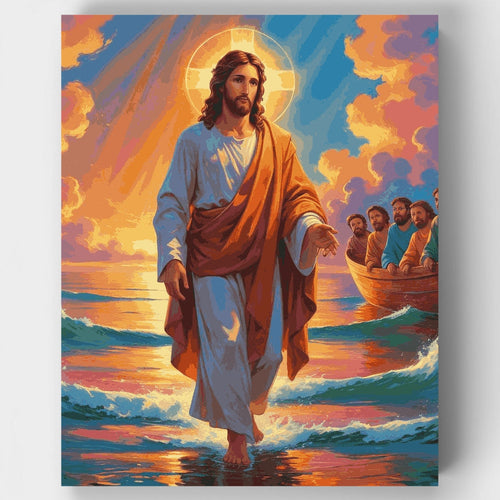 Jesus Walking on Water - Paint by Numbers Kit