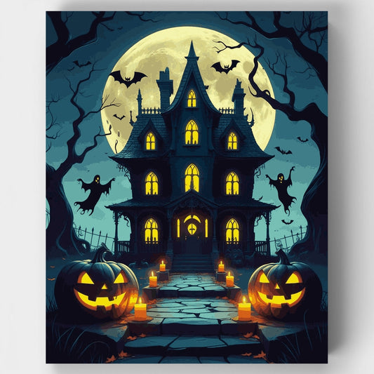Haunted Halloween House - Paint by Numbers Kit