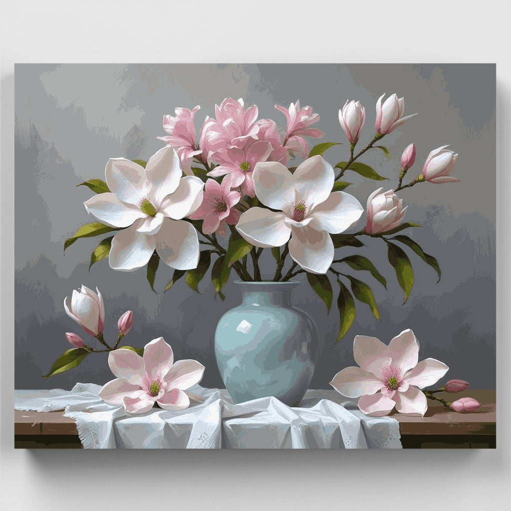 Elegant Magnolia Still Life - Paint by Numbers Kit