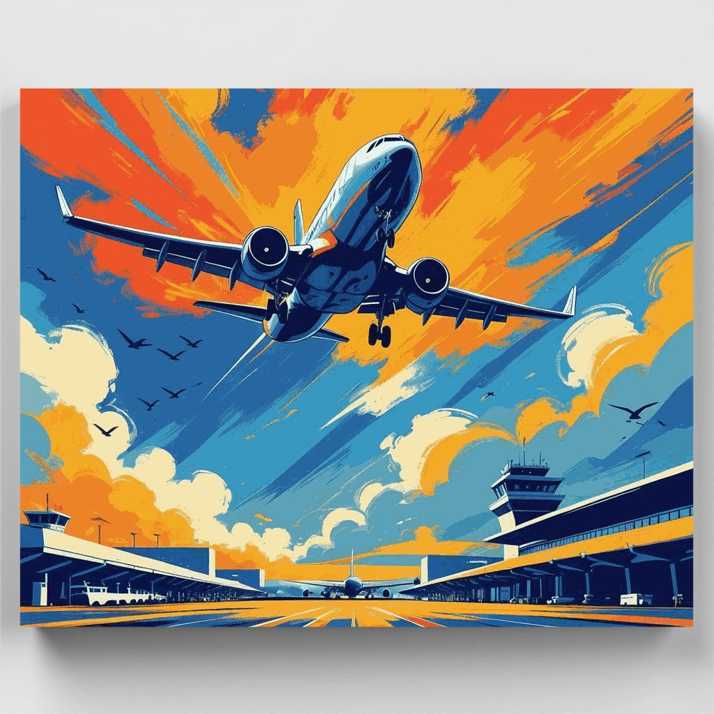 Sunset Takeoff - Paint by Numbers Kit