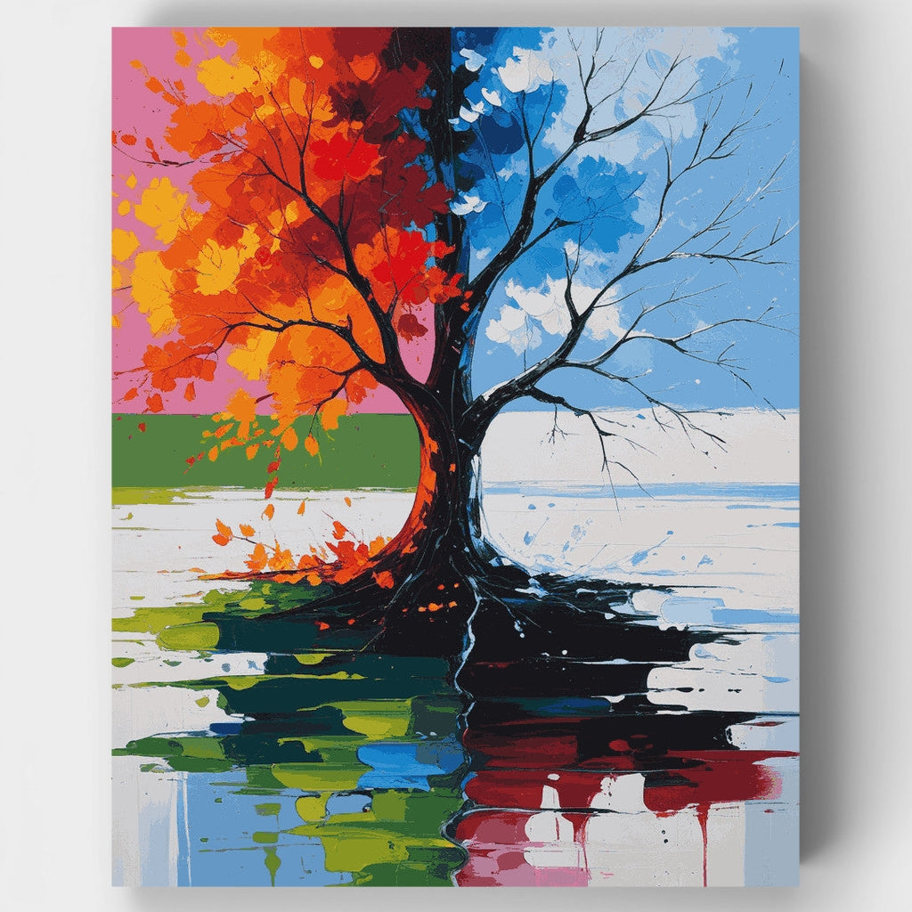 Seasons Split Tree - Paint by Numbers Kit
