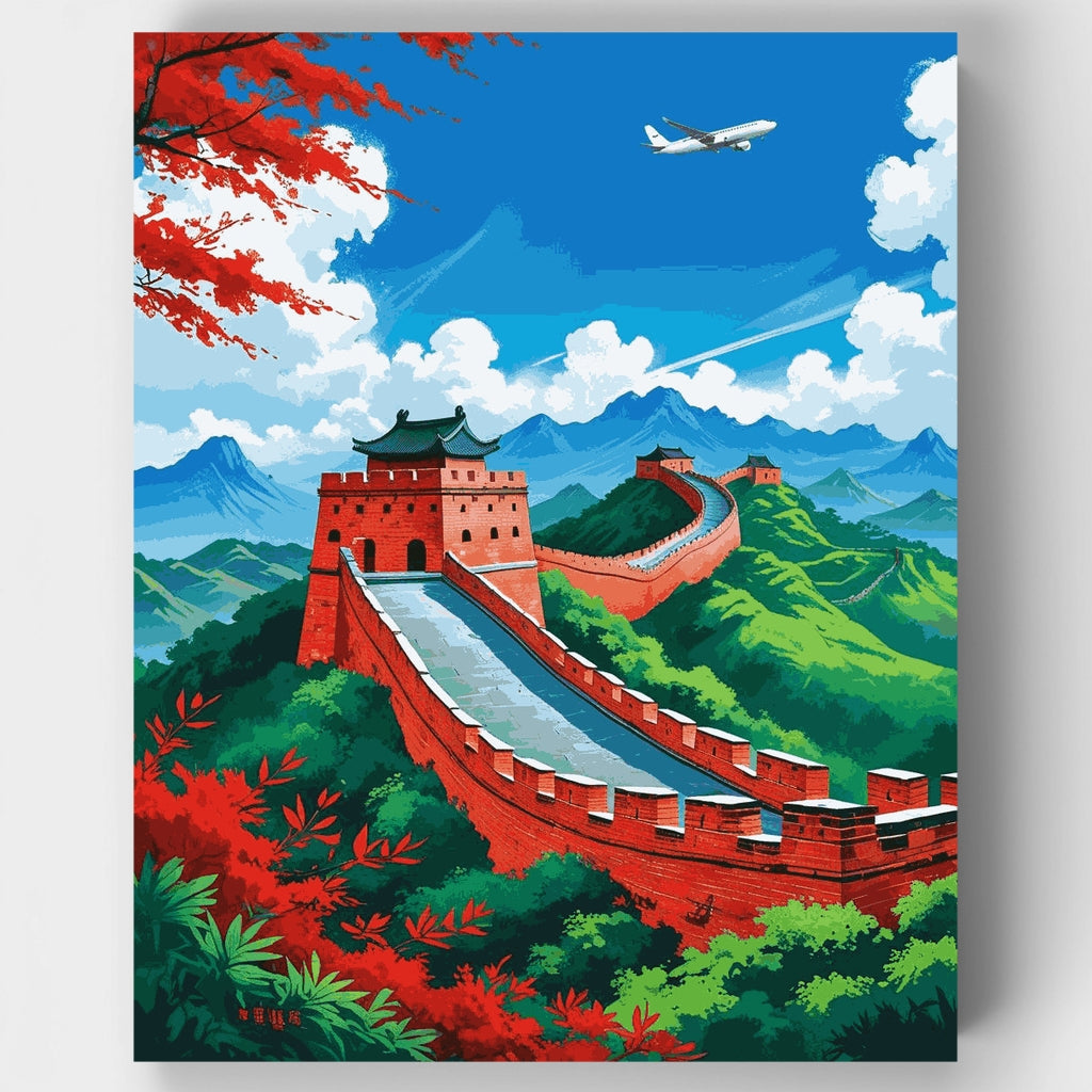 Gran Muralla: Vista a la montaña - Kit de pintura por números — Estándar