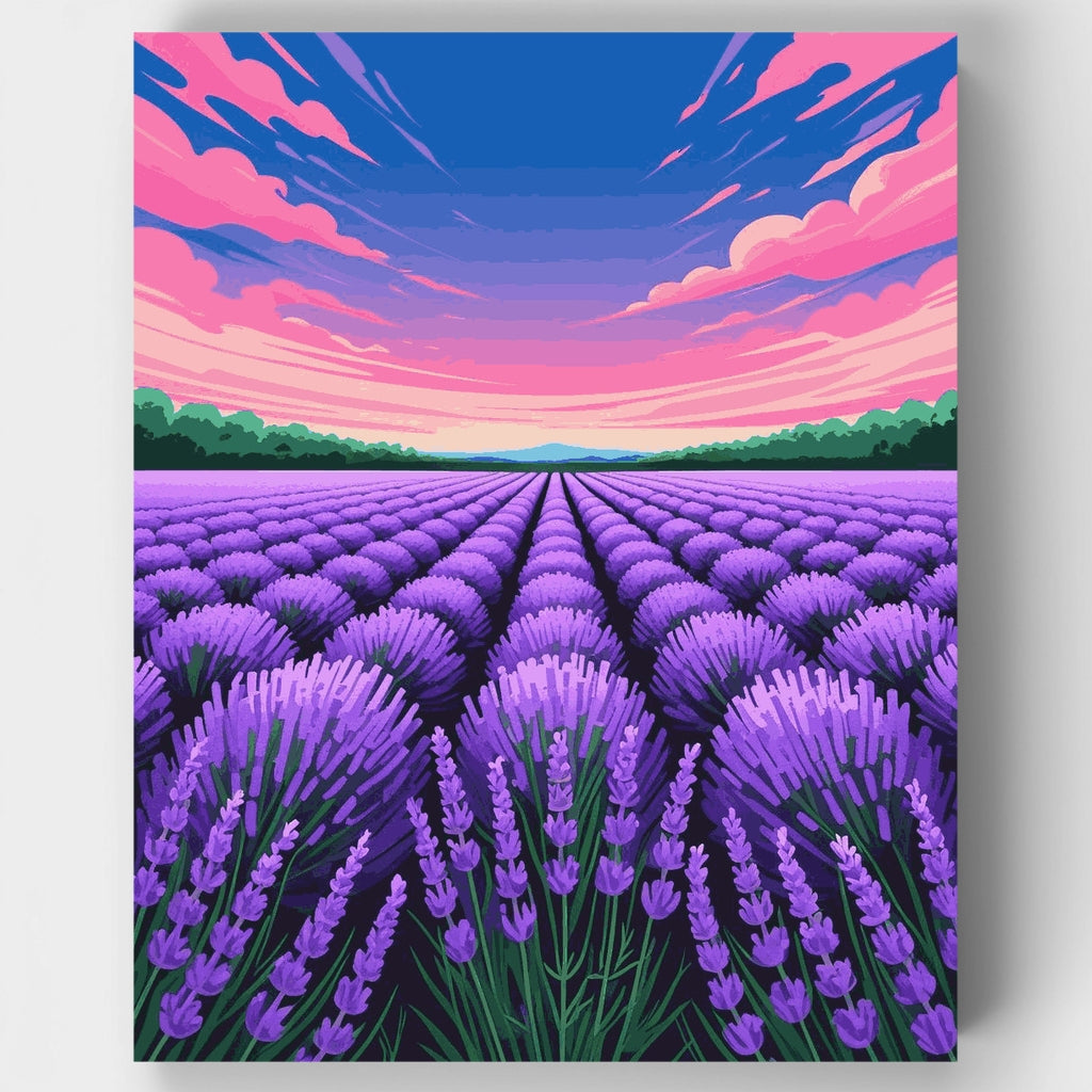 Lavender Fields at Sunset - Paint by Numbers Kit