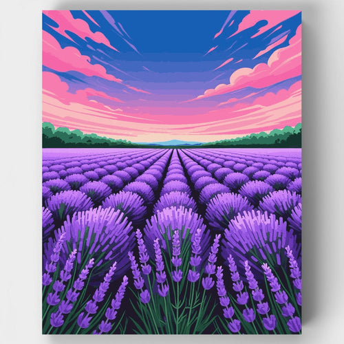 Lavender Fields at Sunset - Paint by Numbers Kit