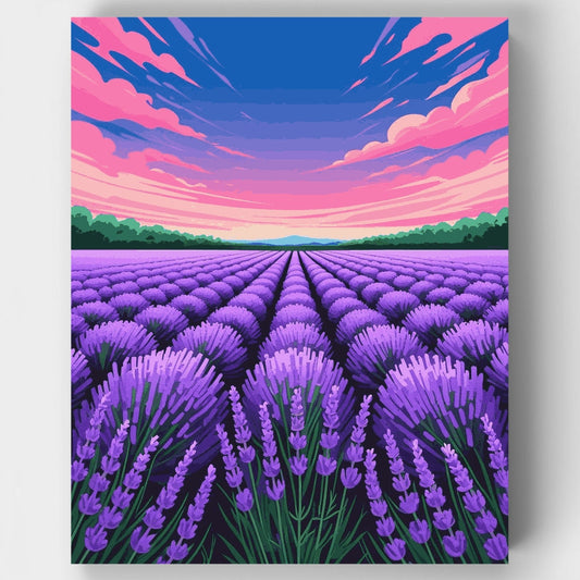 Lavender Fields at Sunset - Paint by Numbers Kit