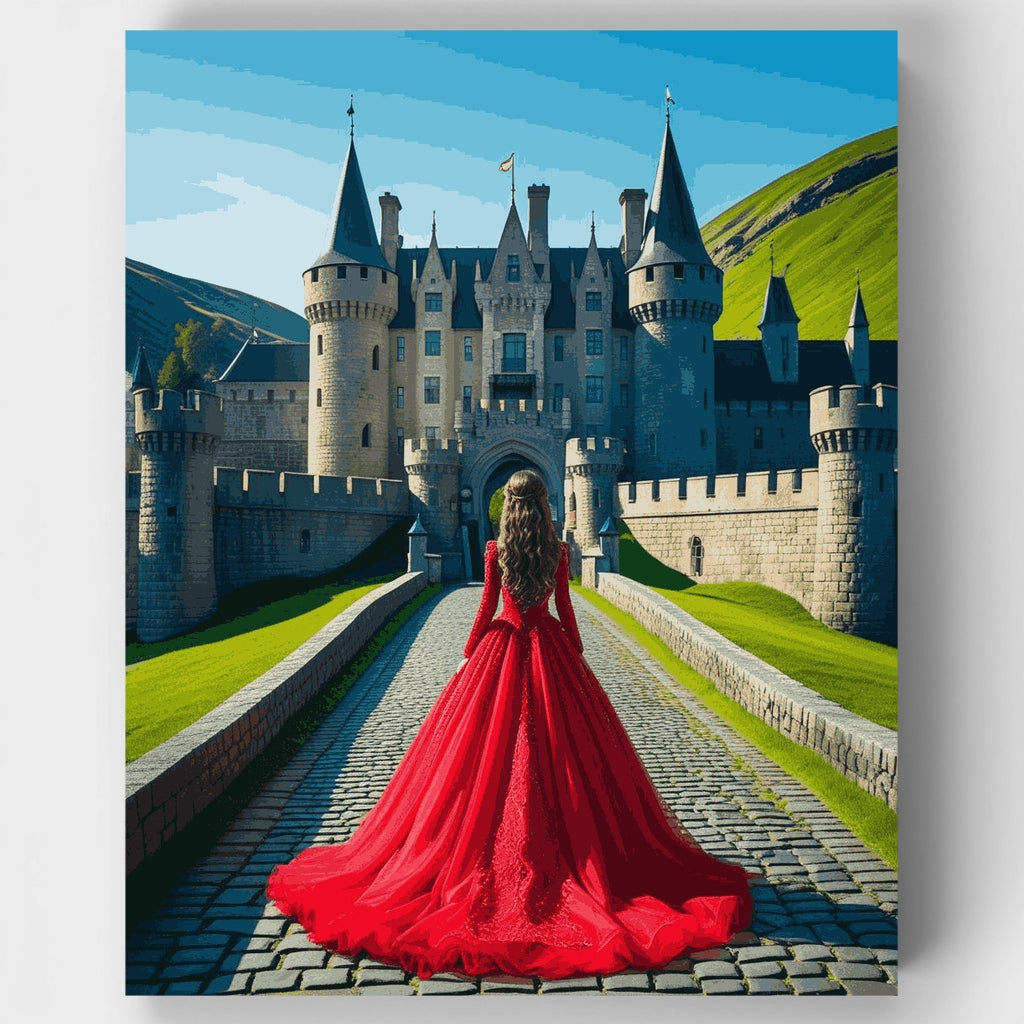 Princesa en el castillo medieval - Kit de pintura por números — Estándar