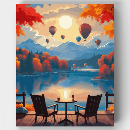 Autumn Lake Serenity View - Paint by Numbers Kit