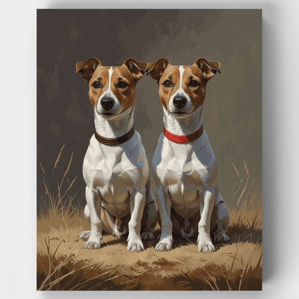 Two Jack Russell Terriers - Paint by Numbers Kit