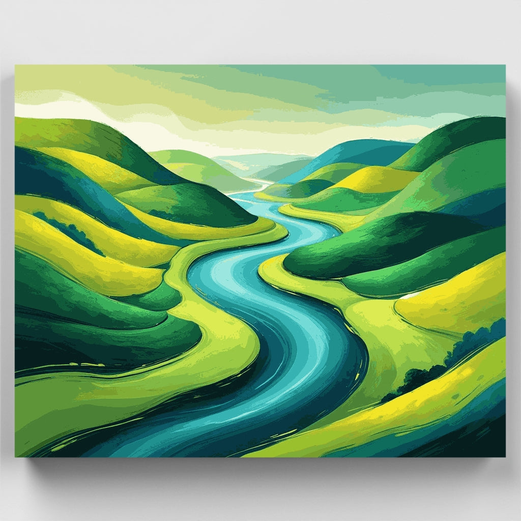 Rolling Hills River Valley - Paint by Numbers Kit