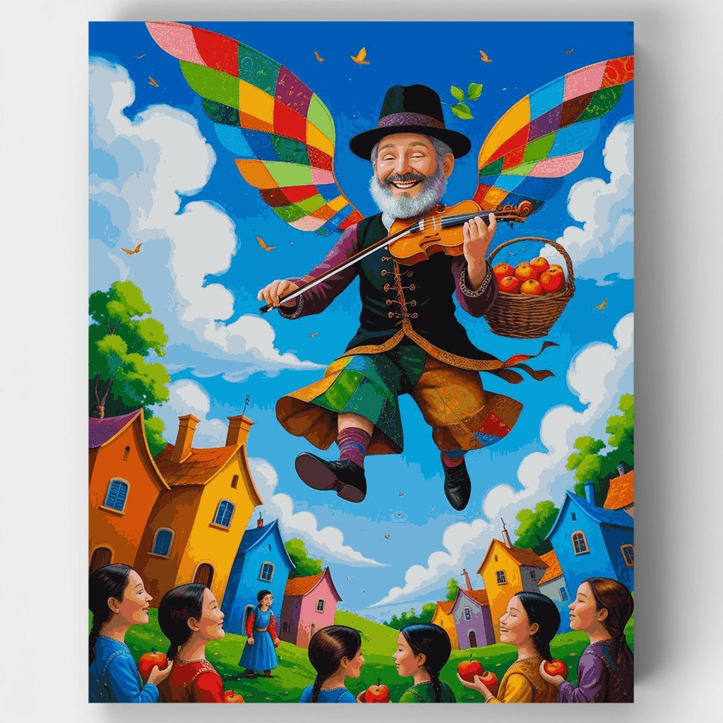 Flying Fiddler with Rainbow Wings - Paint by Numbers Kit