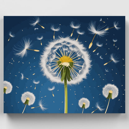 Dandelion Wishes in Blue Sky - Paint by Numbers Kit