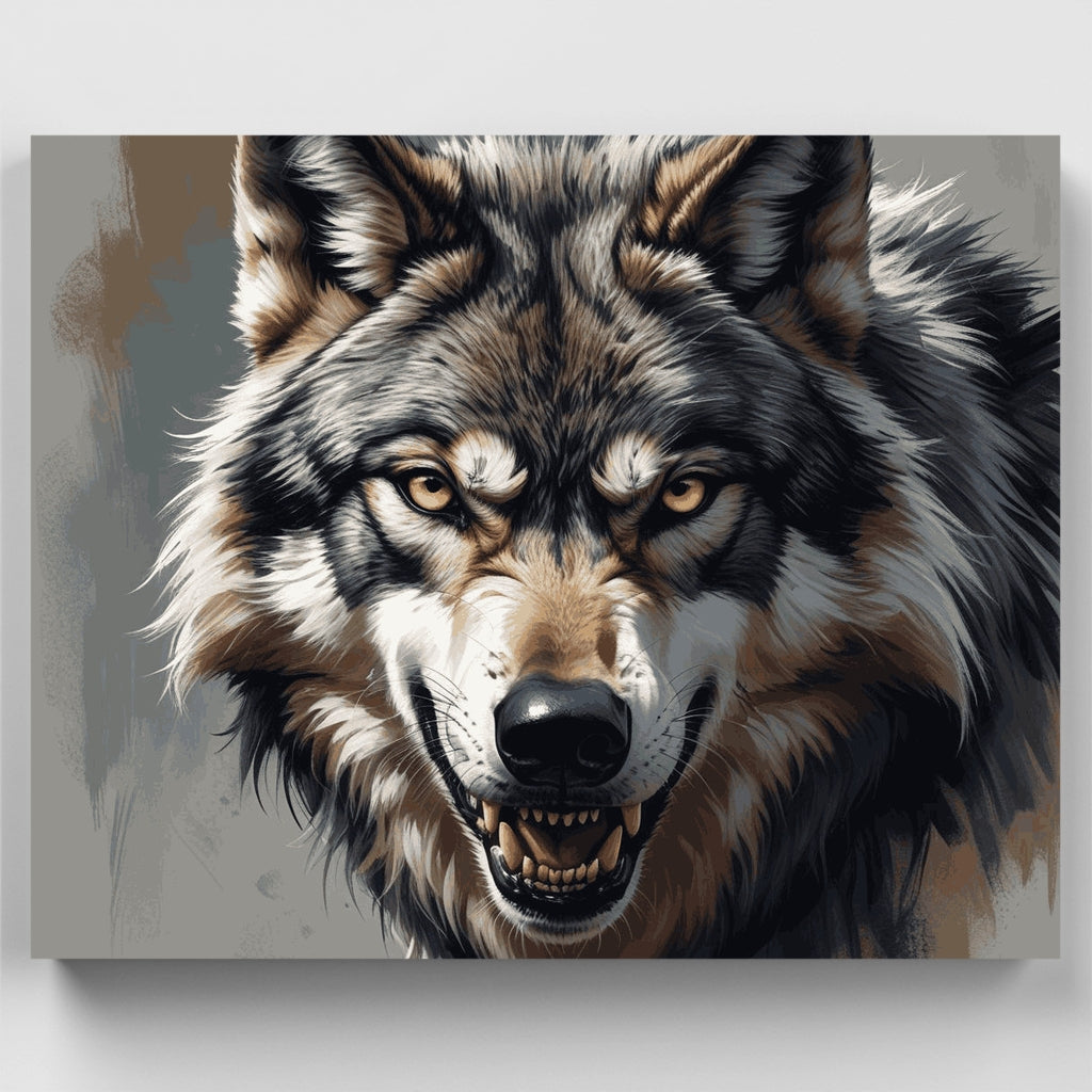Fierce Wolf Portrait - Paint by Numbers Kit
