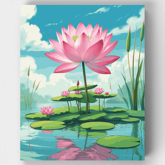 Lotus Pond Serenity - Paint by Numbers Kit