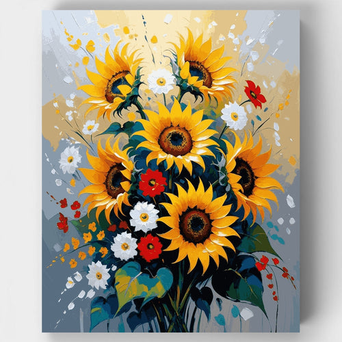 Vibrant Sunflower Bouquet - Paint by Numbers Kit