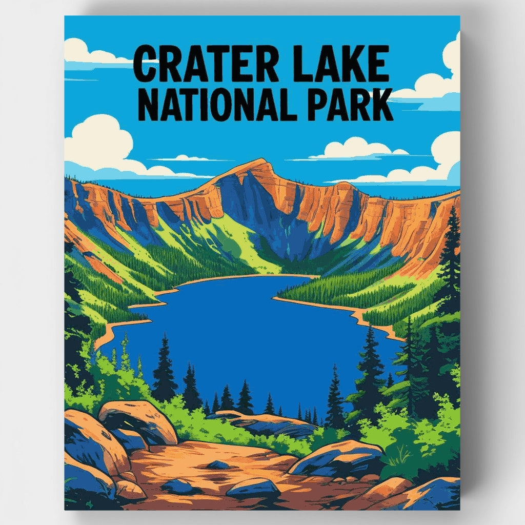 Parque Nacional del Lago del Cráter - Kit de pintura por números — Estándar