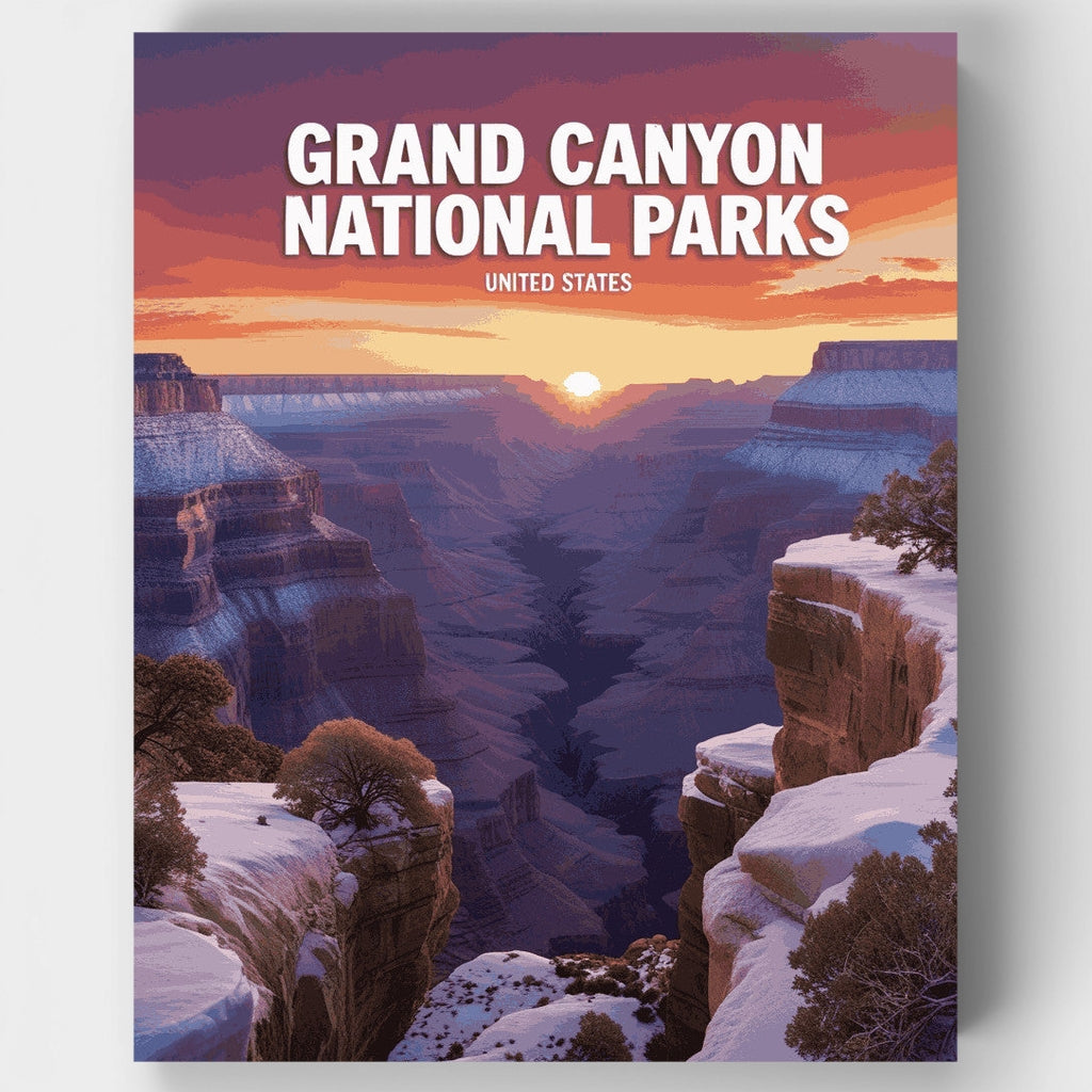 Atardecer invernal en el Gran Cañón - Kit de pintura por números — Estándar