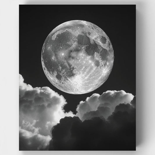Full Moon Over Clouds - Paint by Numbers Kit