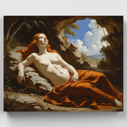 Classical Nude in Cave Landscape - Paint by Numbers Kit