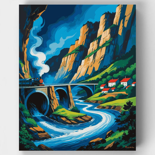 Mountain Train Adventure - Paint by Numbers Kit