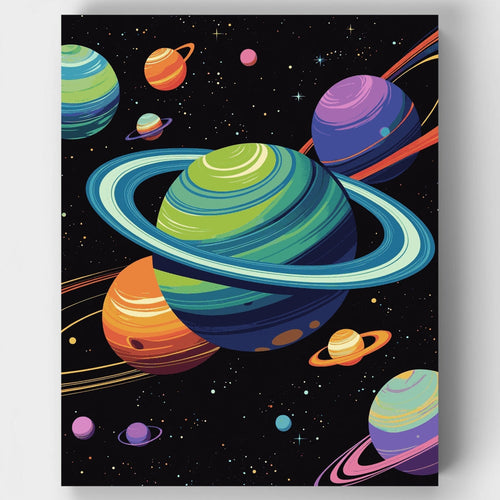 Colorful Planets - Paint by Numbers Kit