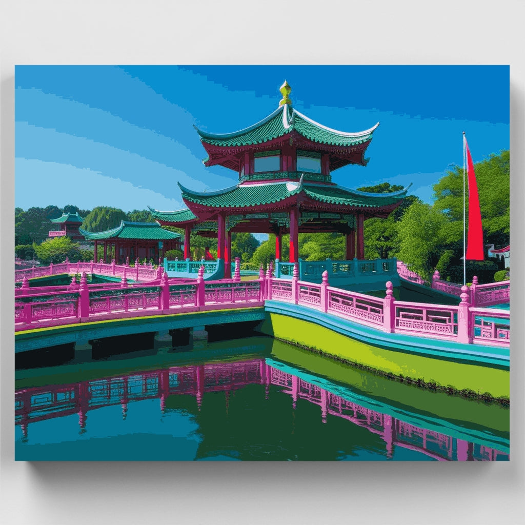 Jardín de pagoda china - Kit de pintura por números — Estándar