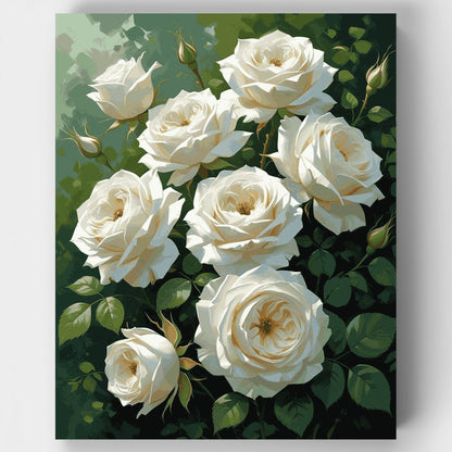 White Roses - Paint by Numbers Kit
