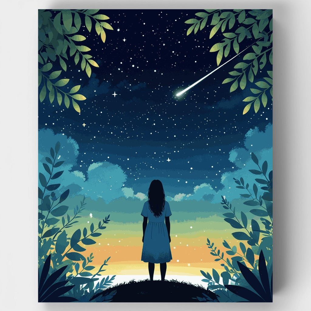Silueta bajo las estrellas - Kit de pintura por números — Estándar