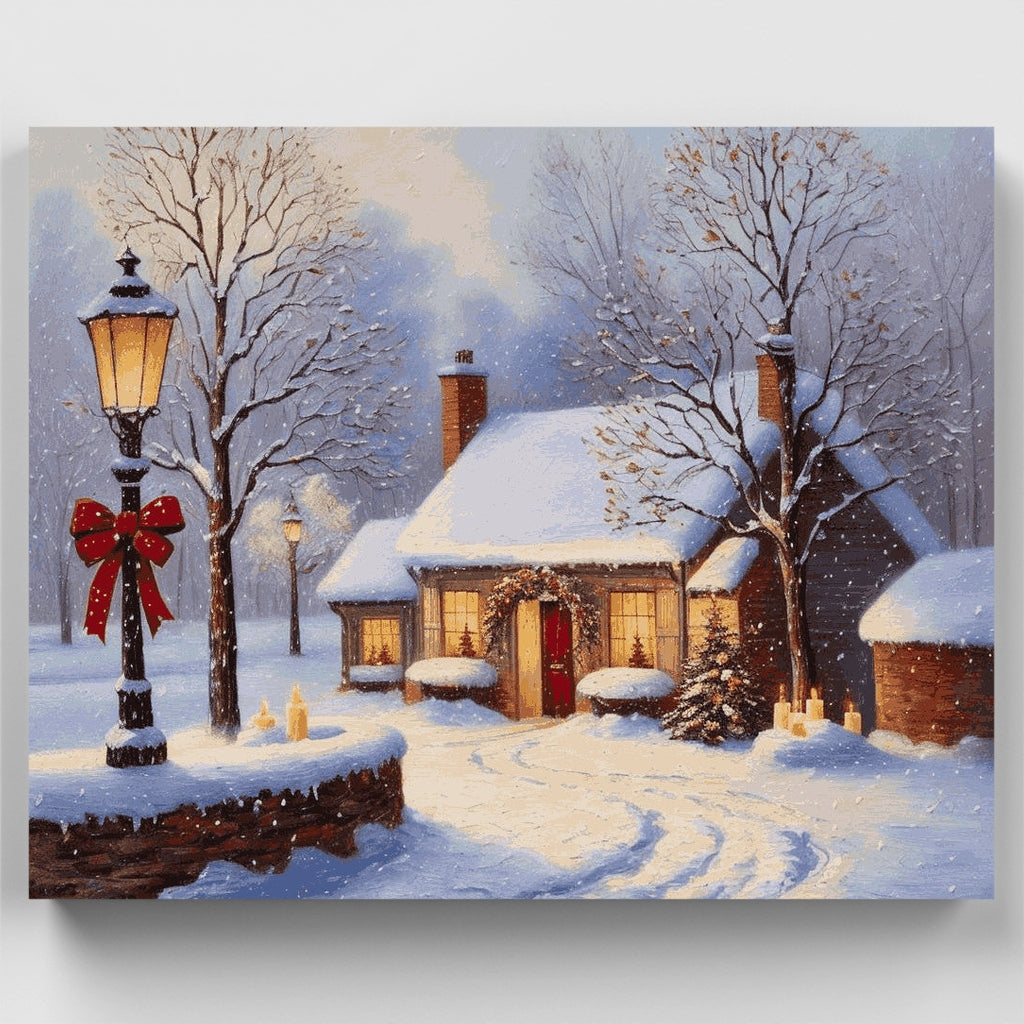 Snowy Christmas Village - Paint by Numbers Kit