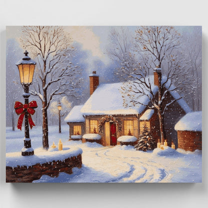 Snowy Christmas Village - Paint by Numbers Kit