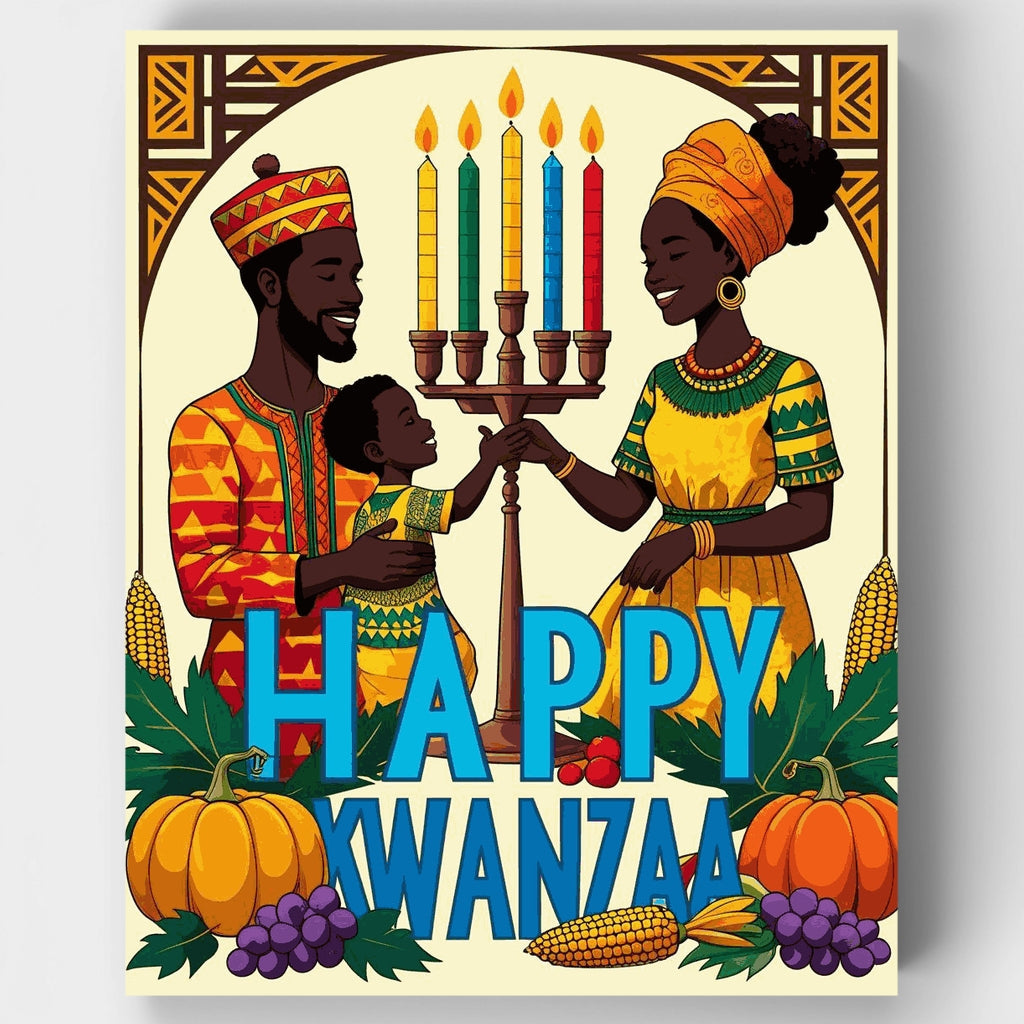 Kit de pintura por números: Celebración familiar de Kwanzaa — Estándar