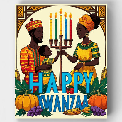 Happy Kwanzaa Family Celebration - Paint by Numbers Kit