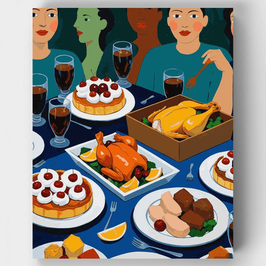 Festive Dinner Gathering - Paint by Numbers Kit