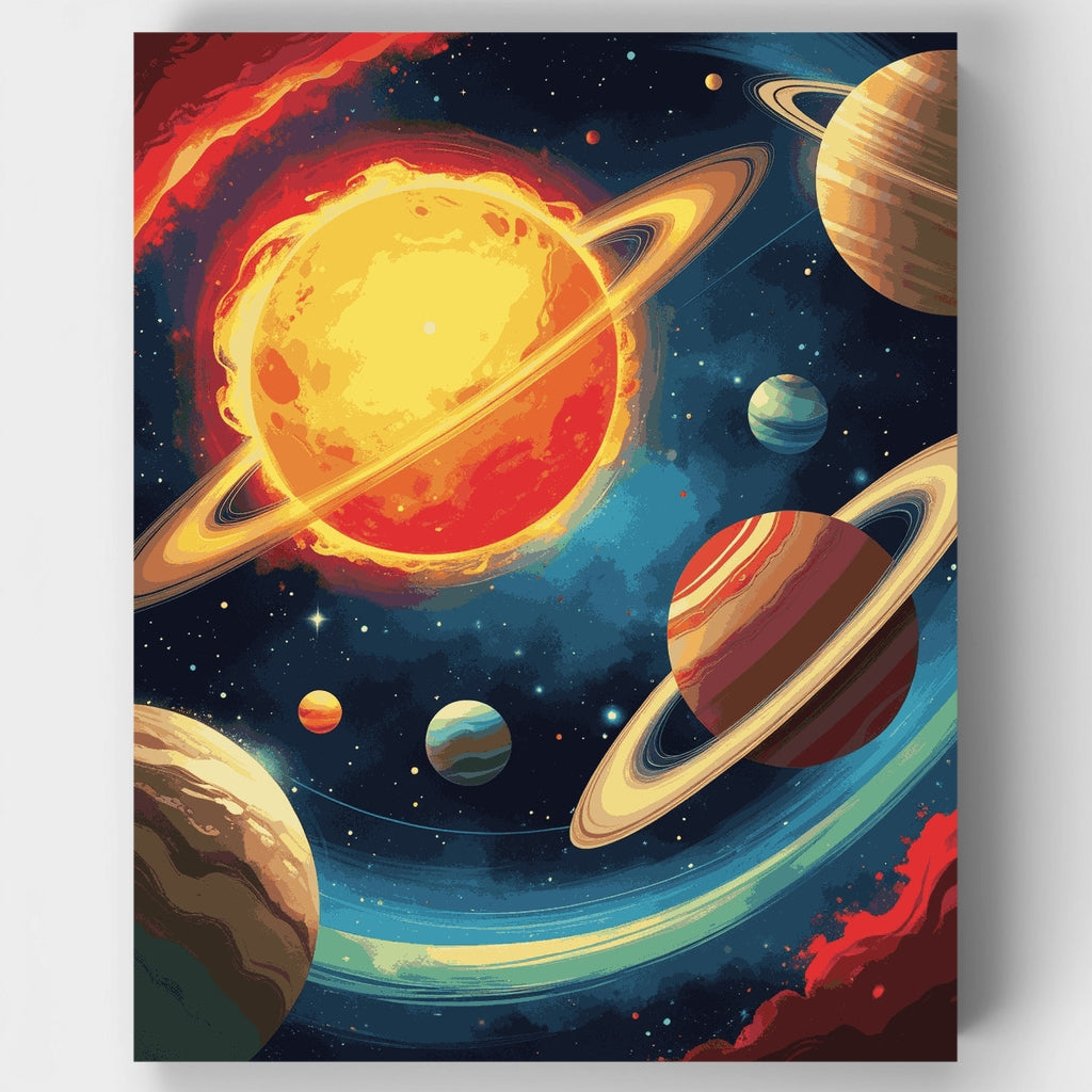 Vibrant Planetary Cosmos - Paint by Numbers Kit