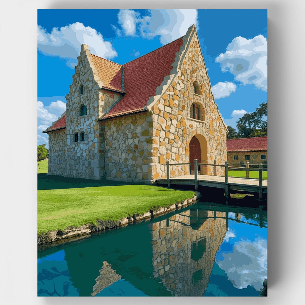 Medieval Stone Church - Paint by Numbers Kit
