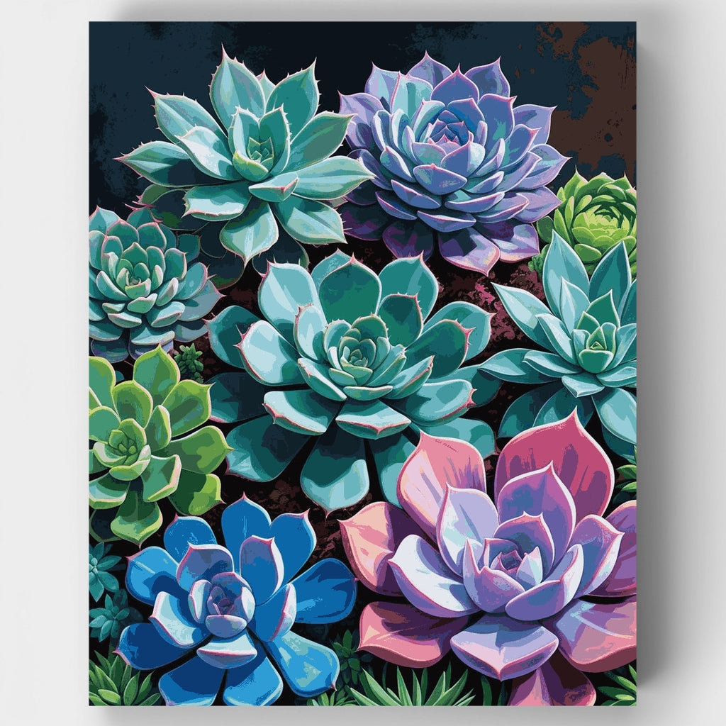 Colección de Suculentas Arcoíris - Kit de Pintura por Números — Estándar