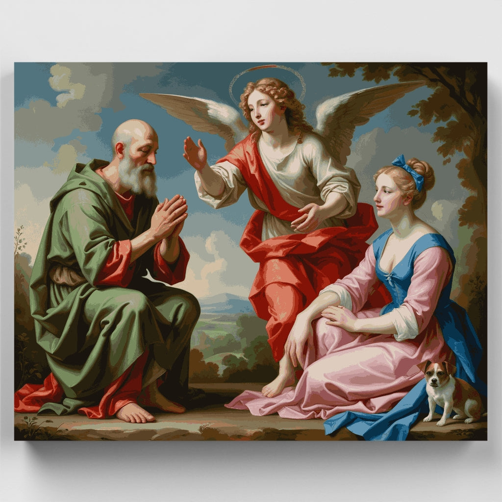 Escena de la Anunciación divina con ángel - Kit de pintura por números — Estándar