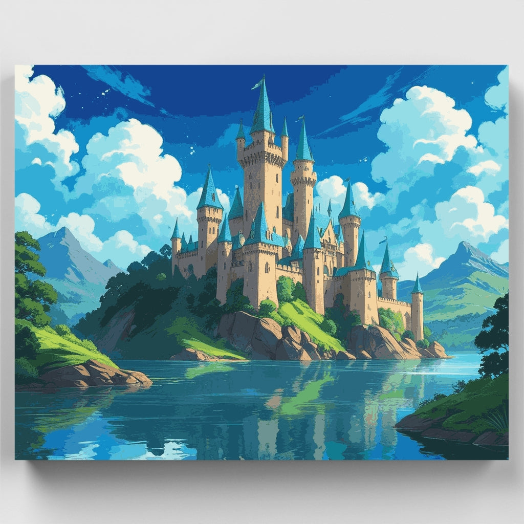 Majestic Castle on the Lake - Paint by Numbers Kit