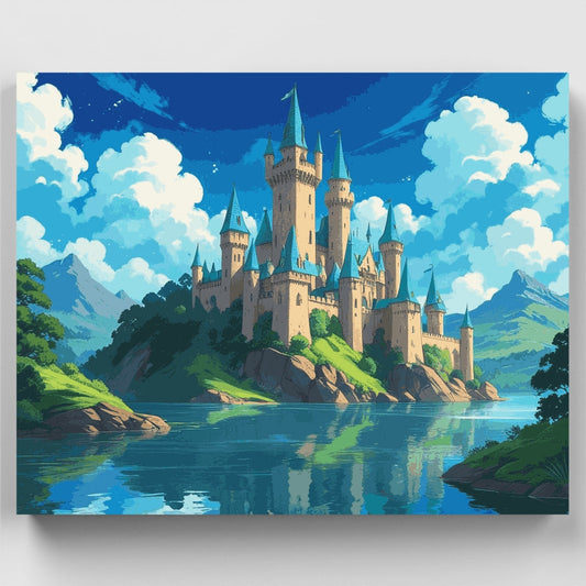 Majestic Castle on the Lake - Paint by Numbers Kit