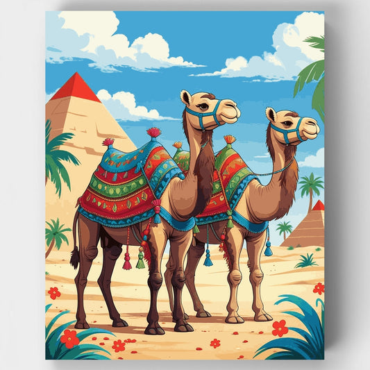Desert Camels - Paint by Numbers Kit