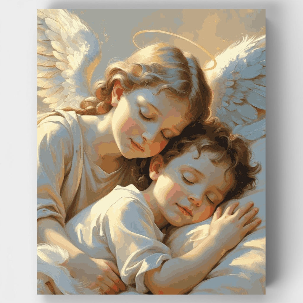 Kit de pintura por números: El abrazo del ángel de la guarda — Estándar