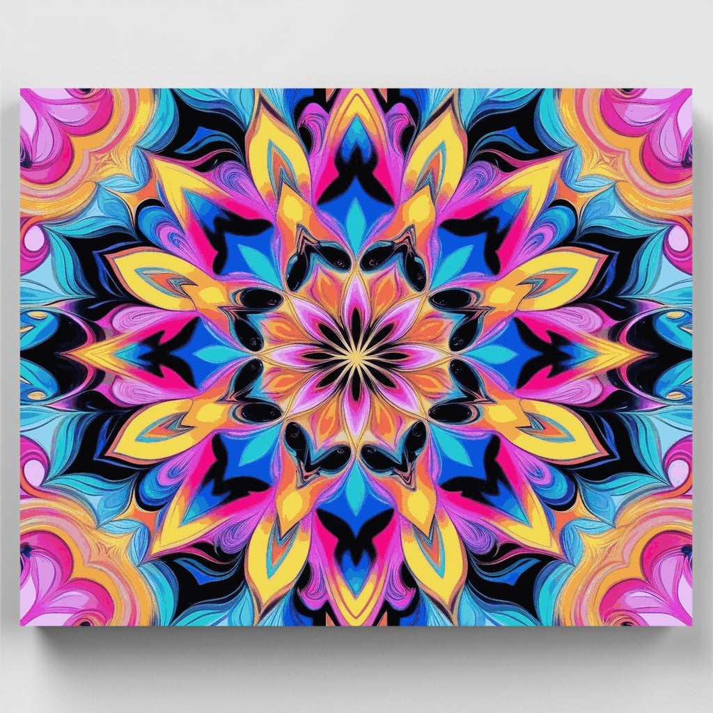 Kit de pintura por números - Explosión de mandala de llama eléctrica — Estándar