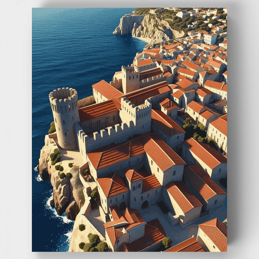 Coastal Medieval Fortress - Paint by Numbers Kit