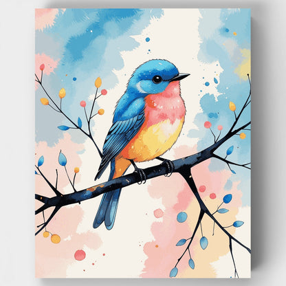 Whimsical Blue Bird - Paint by Numbers Kit