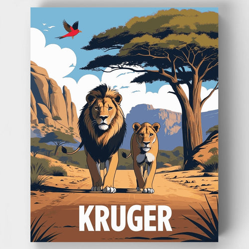 Kruger National Park Lions - Paint by Numbers Kit