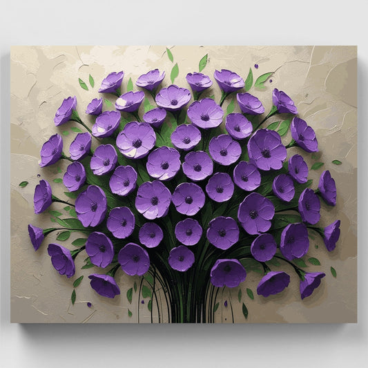 Purple Flowers Bouquet - Paint by Numbers Kit