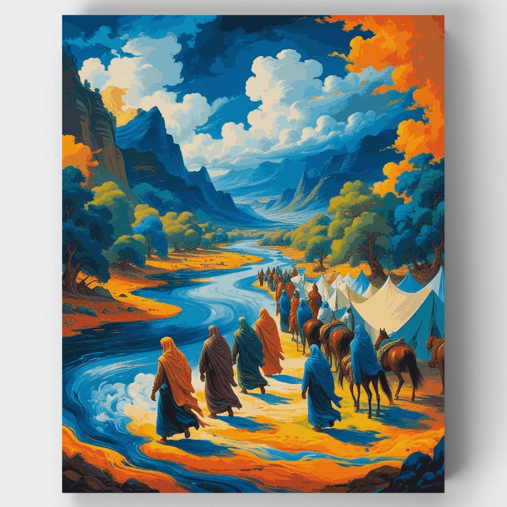 Viaje bíblico a través del valle de la montaña - Kit de pintura por números — Estándar