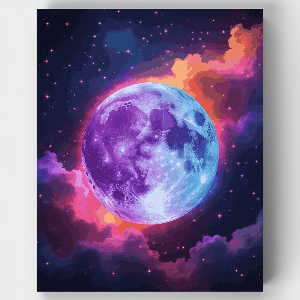 Cosmic Purple Moon - Paint by Numbers Kit