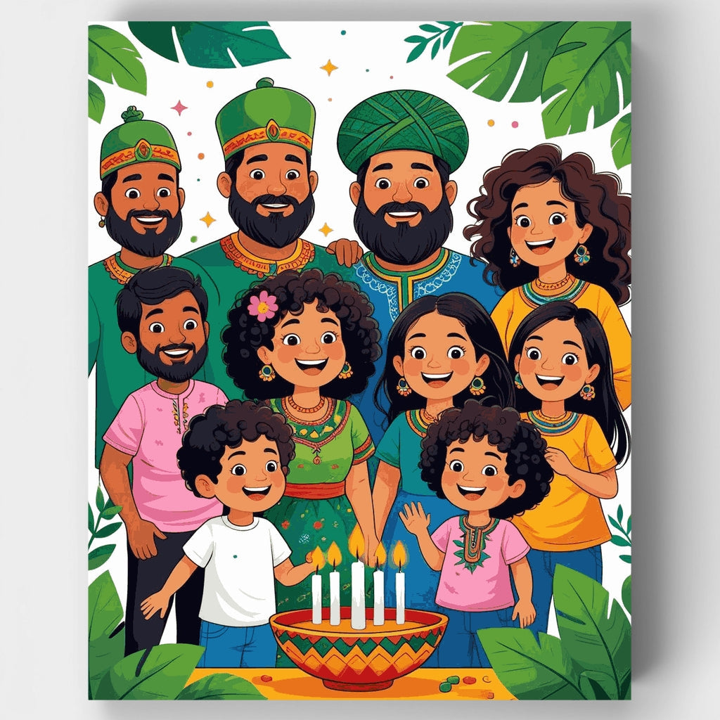 Celebración familiar festiva: Kit de pintura por números — Estándar