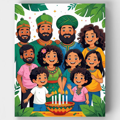 Festive Family Celebration - Paint by Numbers Kit